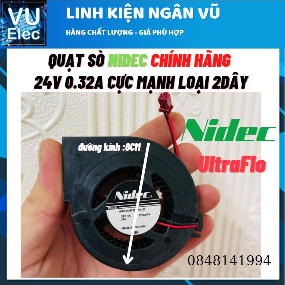 Quạt Sò NIDEC 24V 0.32A 6CM