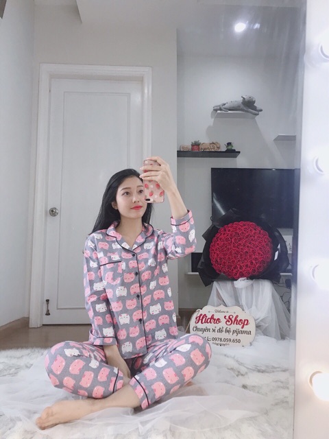 Bộ ngủ pijama kate thái tay dài quần dài ❤️ ❤️ | BigBuy360 - bigbuy360.vn