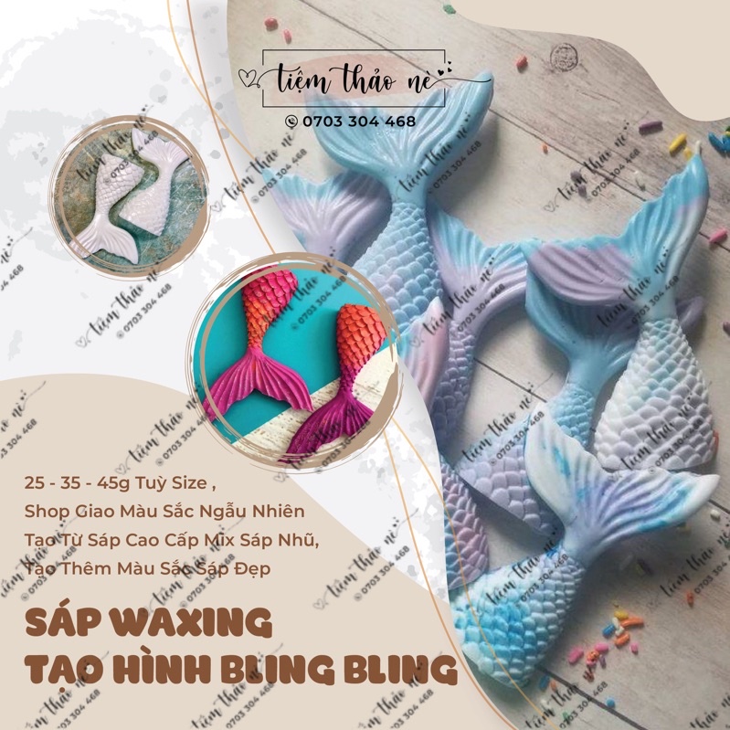 Sáp Waxing Tạo Hình Dễ Thương Bling Bling. Sáp Wax Tạo Hình Đuôi Cá , Hình gấu, Hoa...