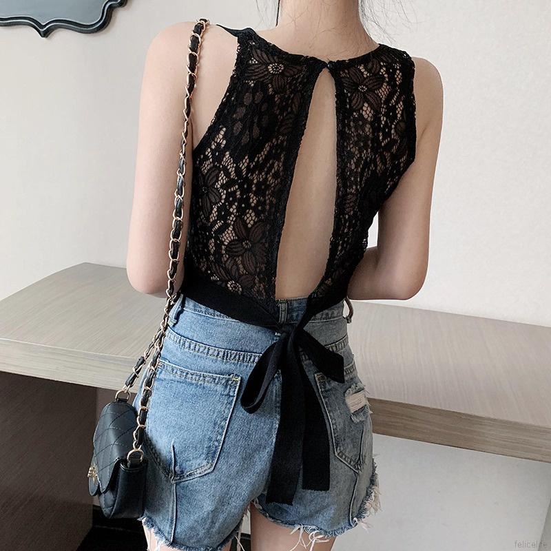 Áo Sát Nách Cổ Tròn Thiết Kế Hở Lưng Quyến Rũ