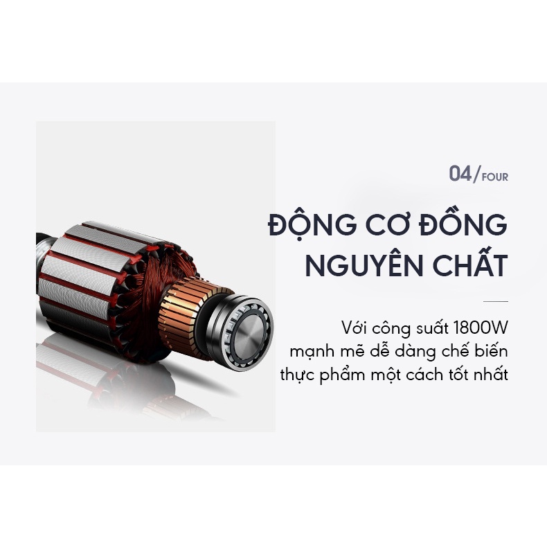 Máy nhào trộn bột Midimori 1800W, thân khung thép, cối inox 6 lít