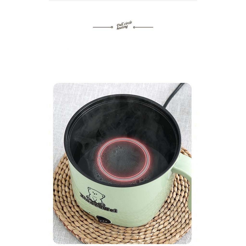 Nồi Điện Màu Xanh Mini Hai Tầng Đa Năng Tặng Kèm Khay Hấp có thể Chiên, Xào, Nấu ăn, nấu cơm, nấu lẩu mini | BigBuy360 - bigbuy360.vn