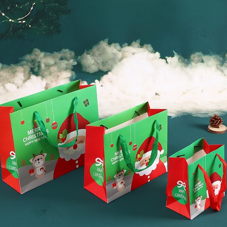 HỘP VÀ TÚI GIẤY ĐỰNG QUÀ GIÁNG SINH HÌNH ÔNG GIÀ NOEL CUTE