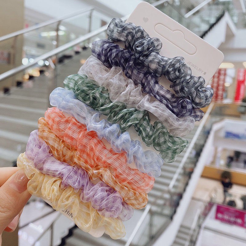 1 Set tóc Scrunchies Nhẫn tóc Rope Ponytail Phụ kiện tóc Cô gái Hairbands