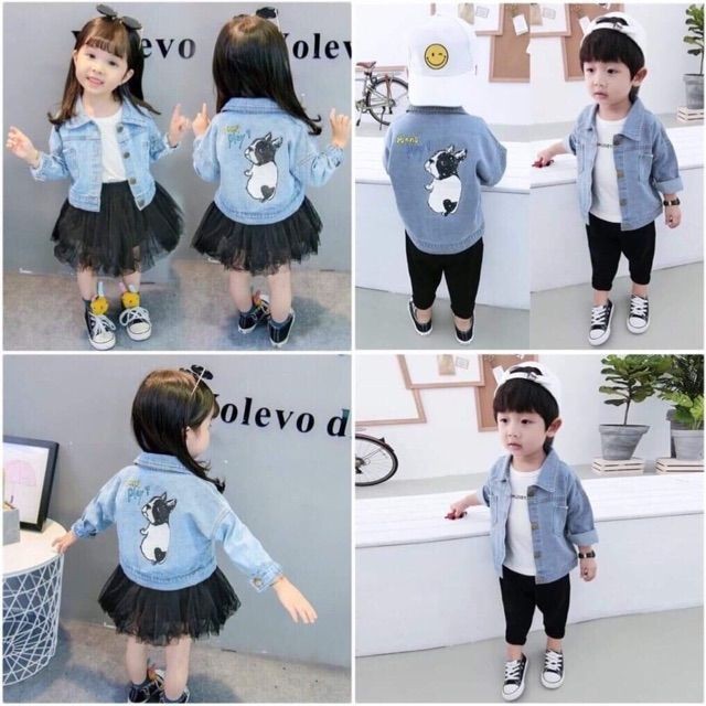 Áo khoác bò kunplay cho bé trai bé gái