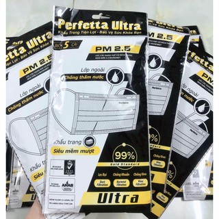 Khẩu Trang cao cấp 4 lớp Perfetta Ultra chống khuẩn gói 5 cái