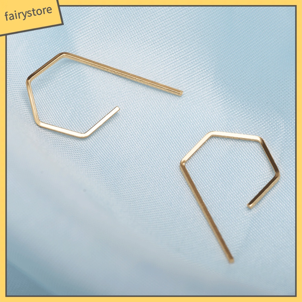 Đôi khuyên tai bằng hợp kim kiểu hình học độc đáo thời trang cho nữ