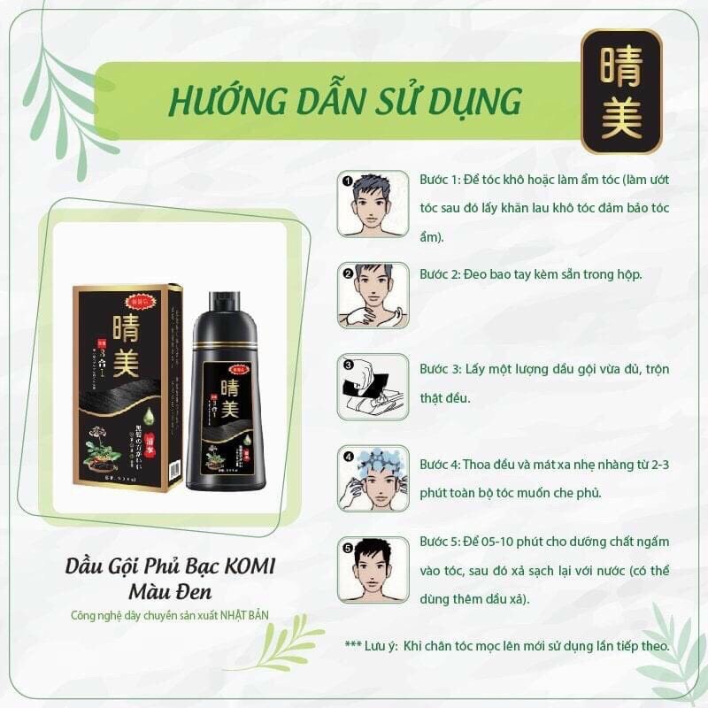 Dầu Gội Phủ Bạc Tóc Chính Hãng KOMI Nhật Bản - 500ml