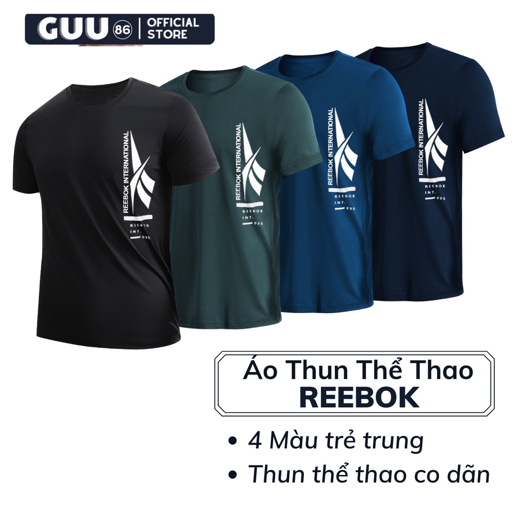 Áo thun Nam Cổ Tròn Tay Ngắn 𝗥𝗘𝗘𝗕𝗢𝗞 𝗔𝟬𝟭 vải thể thao co dãn