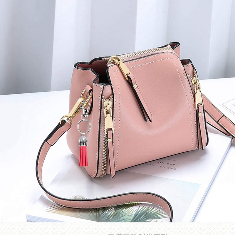 Set 250 Mặt Dây Tua Rua Bằng Da Nhiều Màu Làm Móc Khóa DIY