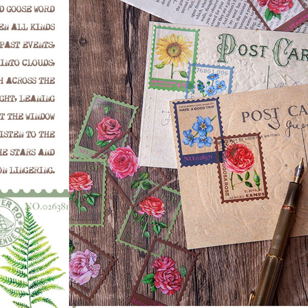 Sticker Trong Suốt Tự Dính Hình Hoa Trang Trí Sổ Tay Nhật Ký DIY