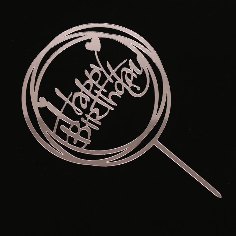 Mica HPBD 2 vòng tròn tim bạc