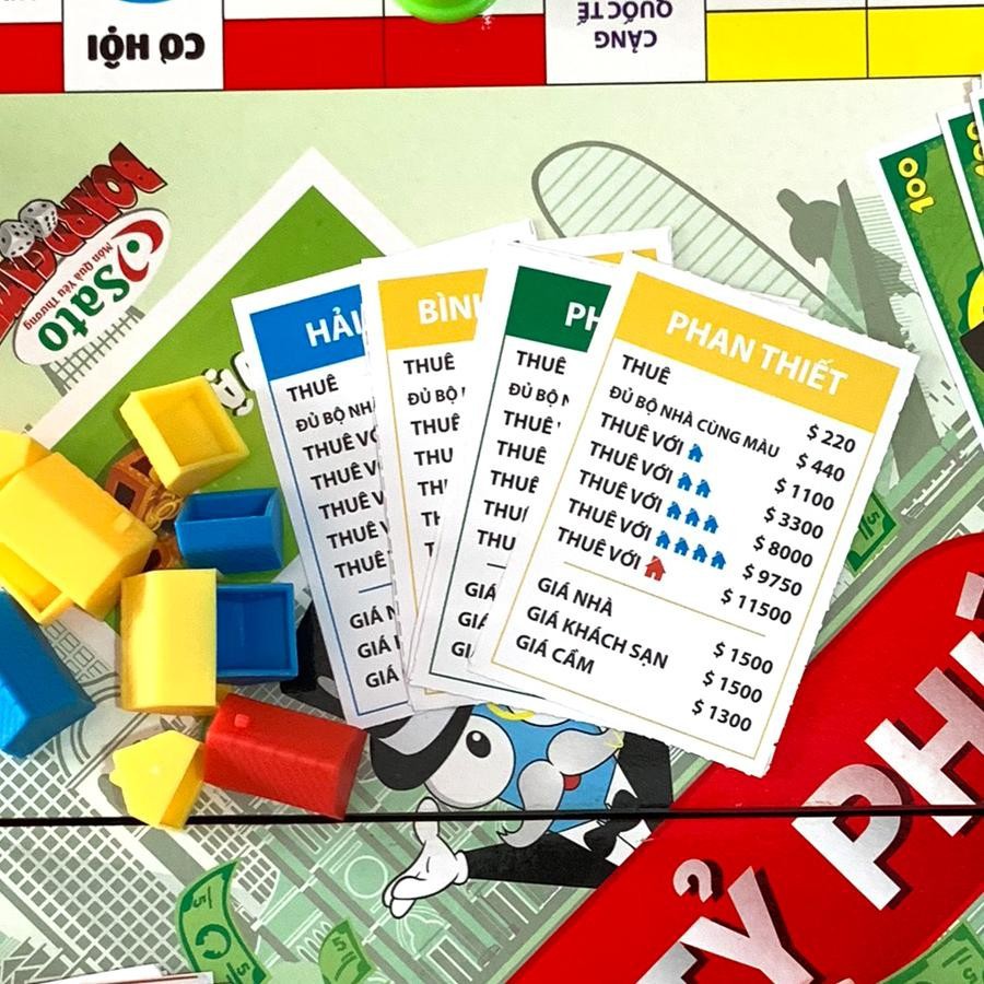 Cờ Tỉ Phú MoNoPoLy cỡ lớn cho bé kích thước 42 x 42 cm - Hàng Việt Nam SATO có hướng dẫn tiếng việt kèm theo