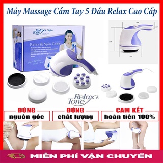 Máy Massage Cầm Tay Relax 4 Đầu, Máy Massage cầm tay đánh tan mỡ bụng -
