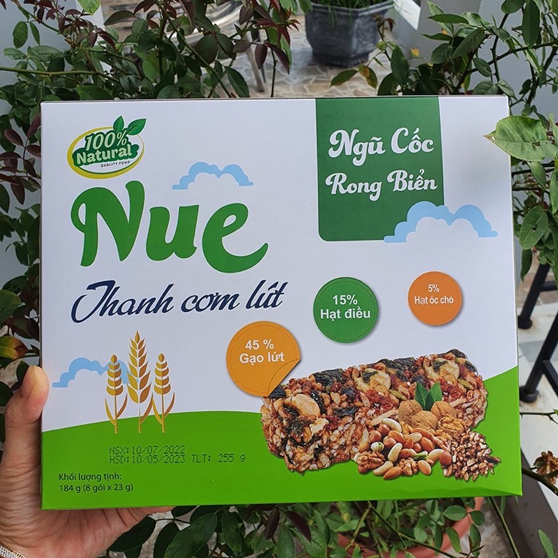 Hộp 12 thanh gạo lứt ngũ cốc chà bông,rong biển