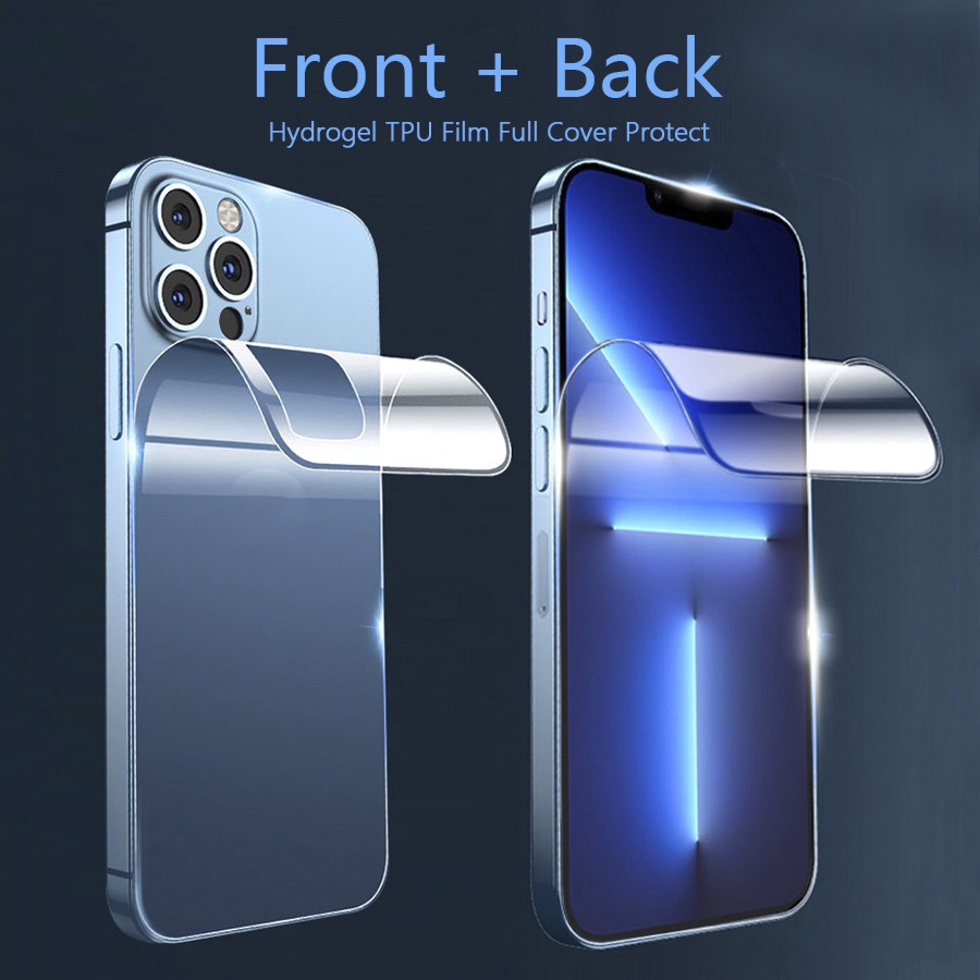 Kính Cường Lực Hydrogel Bảo Vệ Mặt Trước Và Sau Cho iPhone 14 Pro Max 13 12 11 Pro 12 Mini X XR XS Max 7 8 6 6s Plus SE 2020