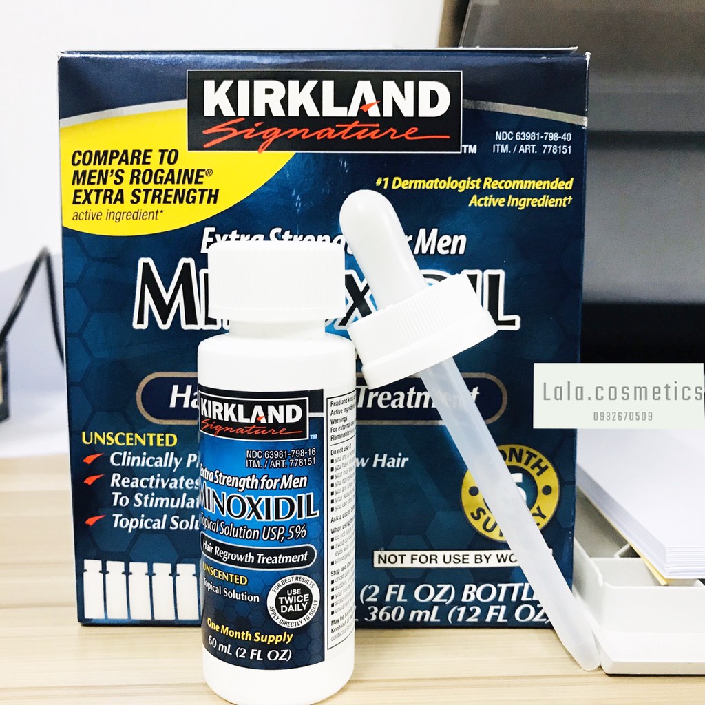Minoxidil 5% Kirkland giúp mọc râu tóc, rụng & hói cho nam
