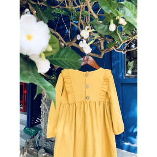 Váy Linen vàng dài tay