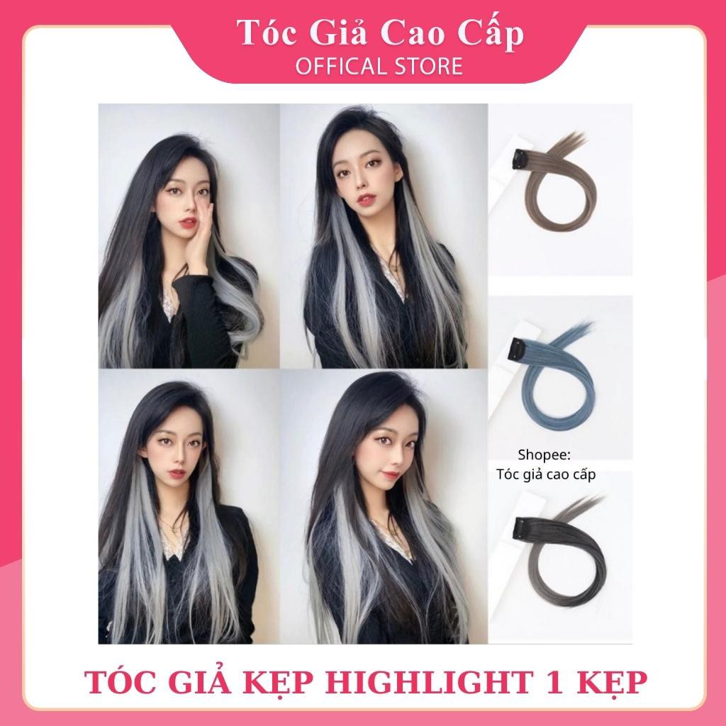 Tóc giả kẹp highlight 1 kẹp, dài 55cm