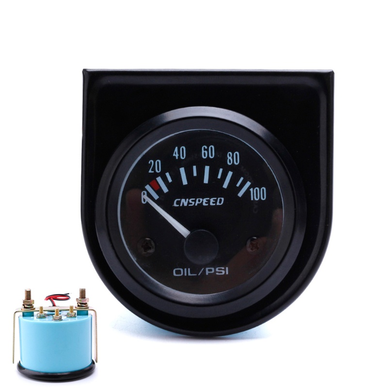 Đồng Hồ Đo Áp Suất Dầu 2 52mm Có Đèn LED 0-100PSI Cho Xe Hơi