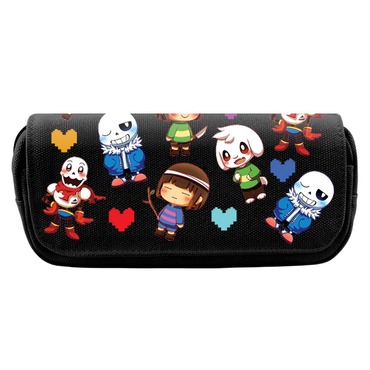 Undertale Sans Game Exquisite Cartoon Canvas Pencil Case Boys and Girls School Supplies Wallet Gifts