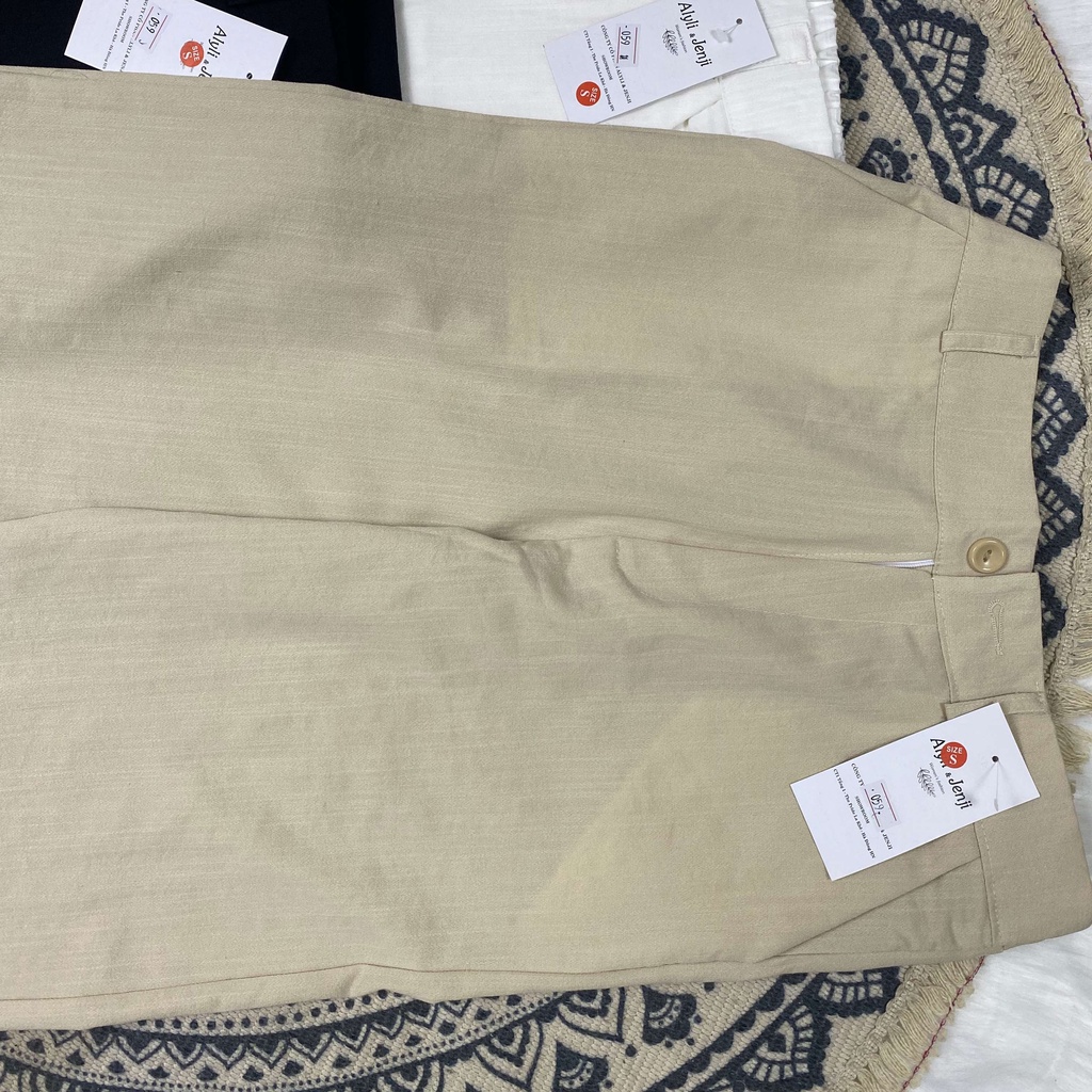 Quần đũi dài nữ ALILY dáng ống rộng cạp chun phía sau chất vải siêu mát 1 khuy QD36