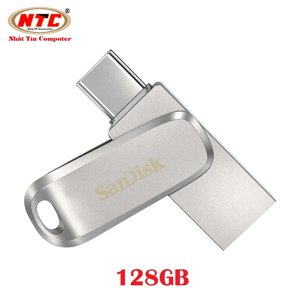 USB OTG Sandisk Ultra Dual Drive Luxe USB Type-C 3.1 128GB 150MB/s (Bạc) - Vỏ kim loại