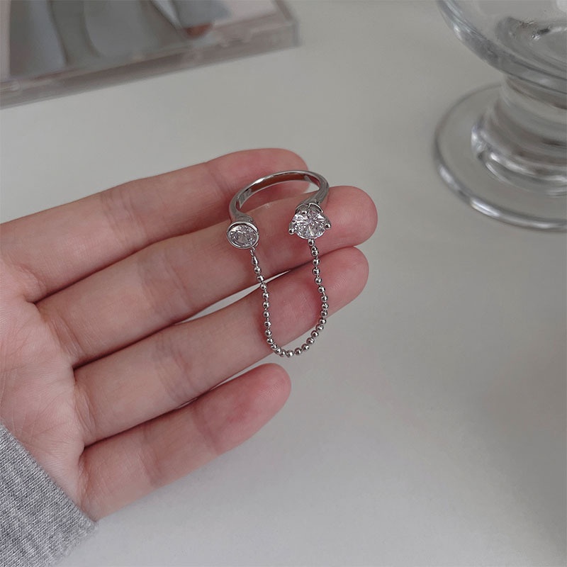 Nhẫn Hở Hình Bướm Đính Đá zircon Lãng Mạn