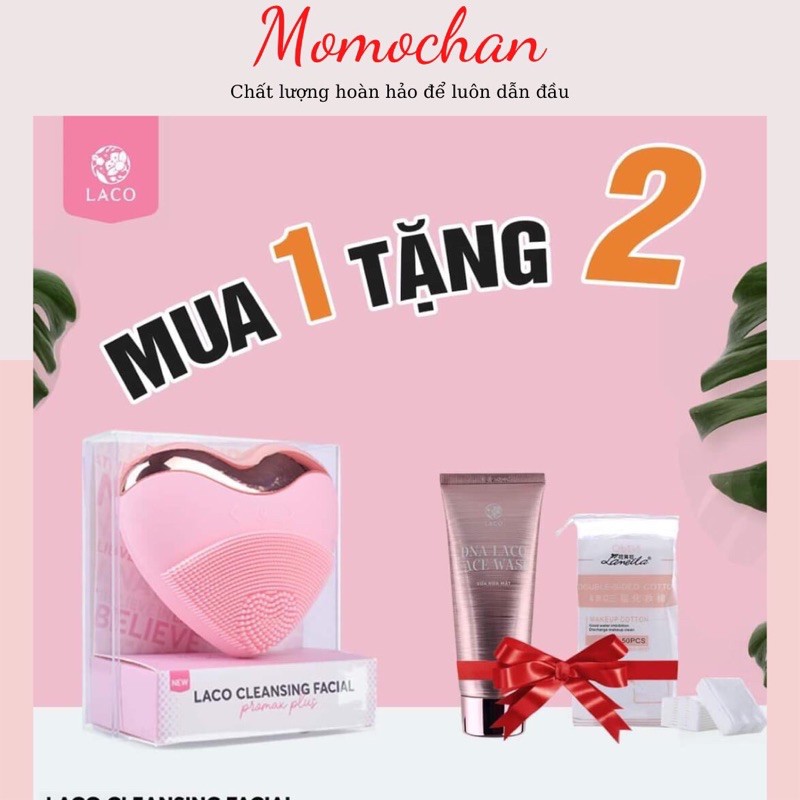 Máy rửa mặt LACO LUXURY/độc quyền toàn cầu/hình trái tim/làm sạch sâu/massage/nâng cơ/giảm nọng cằm | BigBuy360 - bigbuy360.vn