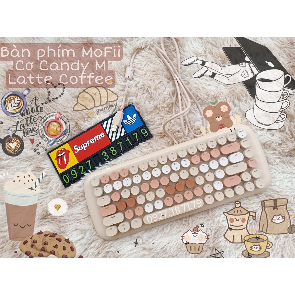 [CÓ SẴN] Bàn phím cơ thật bản cao cấp MoFii Candy M xinh xắn, siêu đẹp - Đèn nền xuyên LED 20 chế độ tùy chỉnh