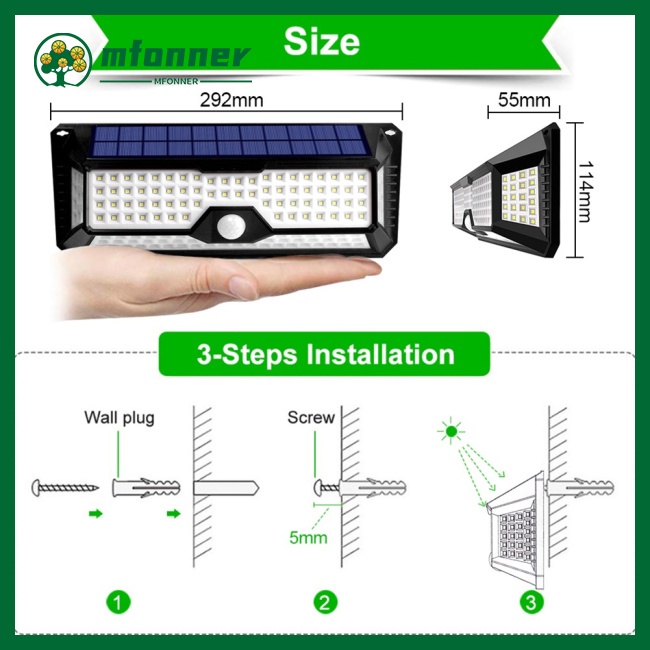 Đèn Led Chiếu Sáng Ngoài Trời Sử Dụng Năng Lượng Mặt Trời Chống Thấm Nước