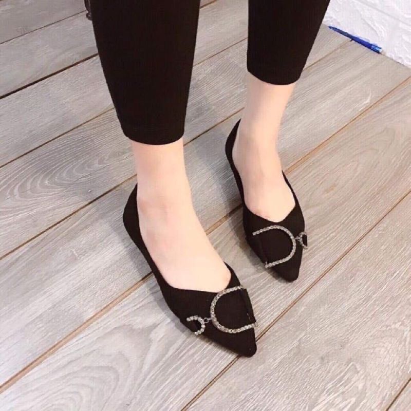 Giày búp bê nữ, giày bệt mũi nhọn tag khóa siêu xinh CHAGO GNU176