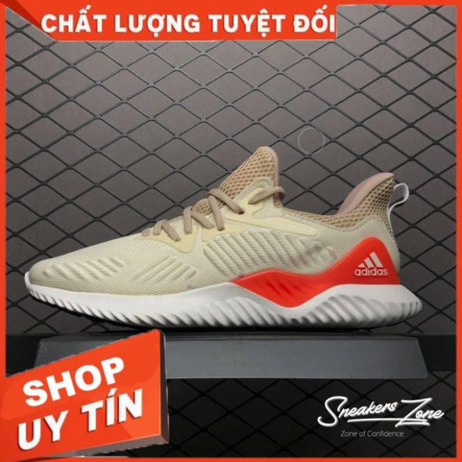 (FREE SHIP + HỘP + QUÀ) Giày thể thao ALPHABOUNCE Beyond 2018 Cream White Red Màu kem trắng sữa đế trắng đỏ