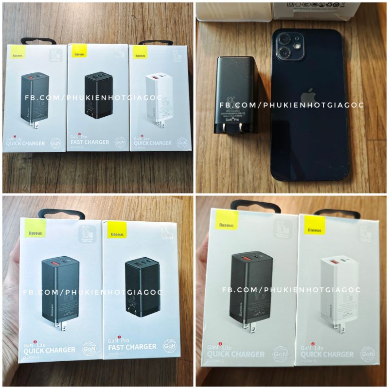 Củ sạc nhanh PD Baseus 65W GaN 3 Pro USB QC 4.0 3.0 AFC SCP USB PD 65 W IP 13 Pro max