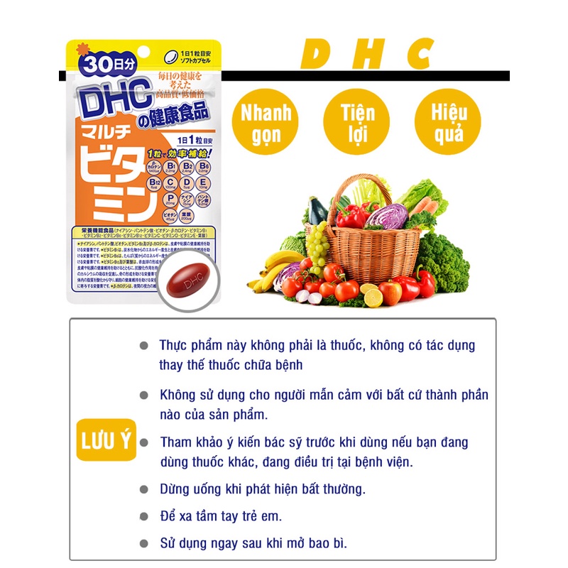 Viên uống DHC Nhật Bản Multi Vitamin Tổng Hợp 30 Ngày và 90 Ngày