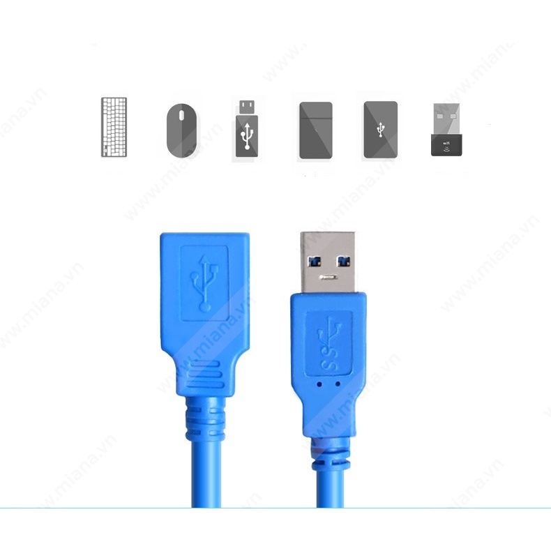 Dây USB Nối Dài 1.5m 3m xanh