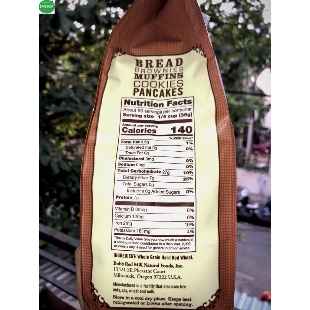 Bột mì Nguyên Cám Bods Red Mill 2,27 KG