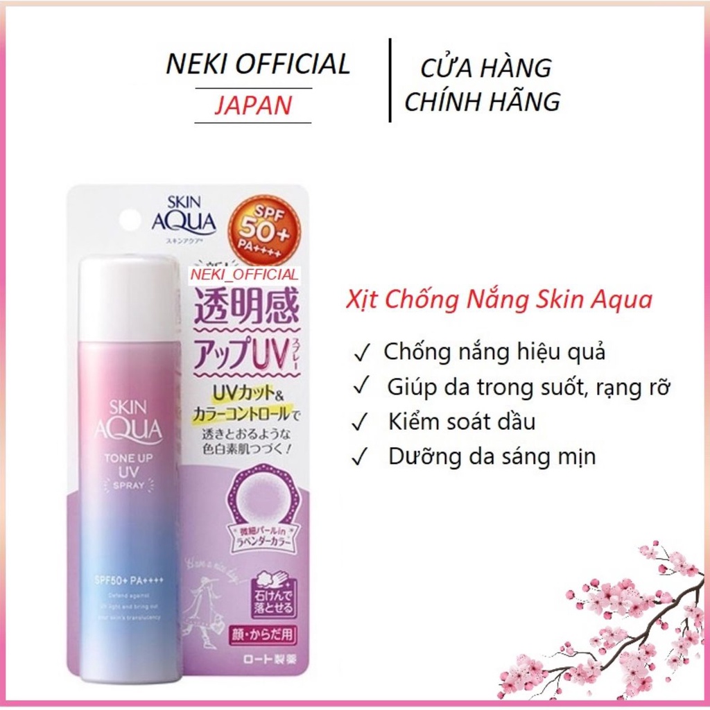 Xịt chống nắng ⭐️FREESHIP⭐️ xịt chống nắng skin aqua tone up, xịt chống nắng skin aqua tone up nội địa nhật bản 80g