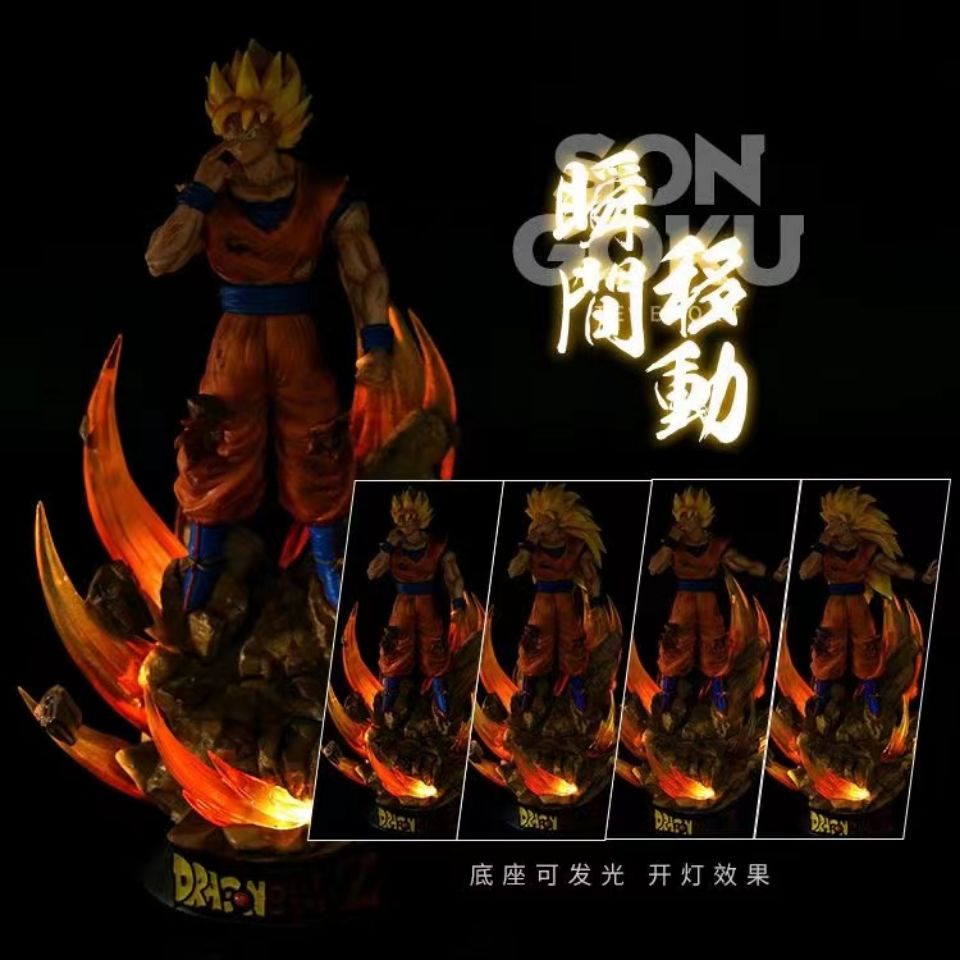 Mô Hình Nhân Vật Super Competition LS Monkey King gk Super Three Saiyan Ba Đầu Phát Sáng Độc Đáo