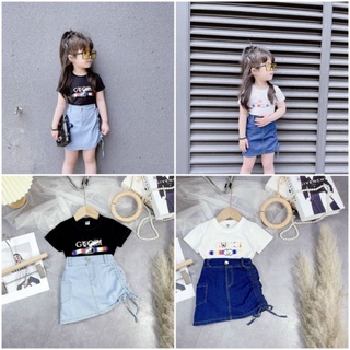 Set chân váy jean gucci cho bé gái size 16-35kg