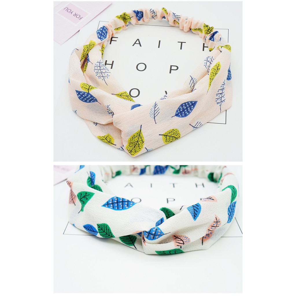 Băng đô nữ họa tiết hoa lá xinh vải mềm nhẹ nhàng