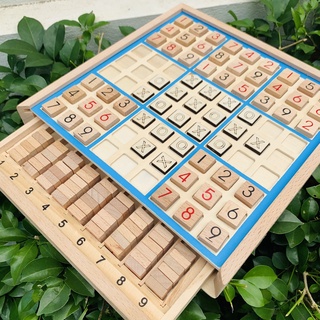 Đồ chơi gỗ sudoku 9x9 kết hợp cờ caro benrikids có hộp đựng kiêm bàn chơi giúp rèn luyện tập trung