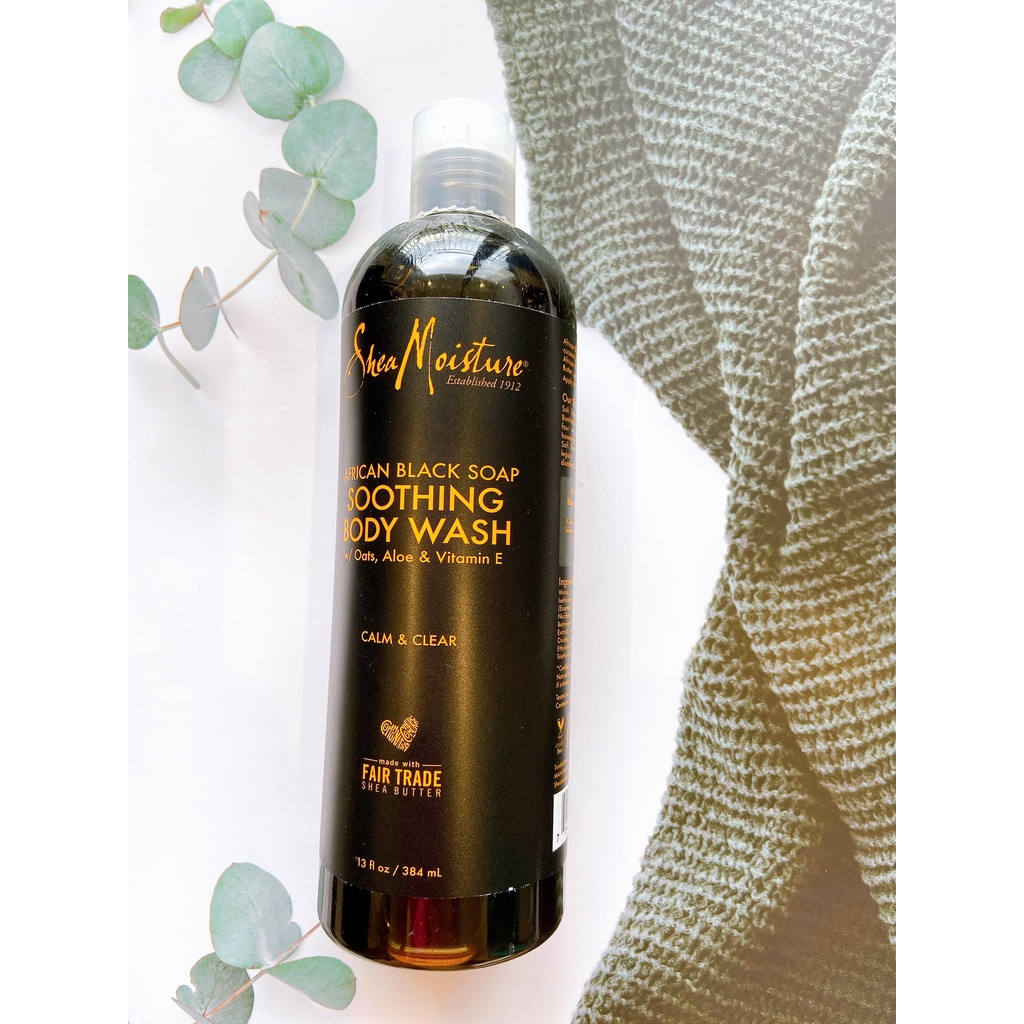 Sữa tắm giảm mụn lưng SHEA MOISTURE African Black Soap Soothing Body Wash SheaMoisture