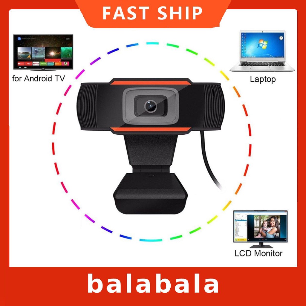 Webcam A870 HD xoay quay video mạng USB có micro cho máy tính PC