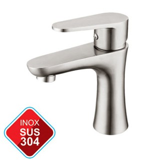 VÒI LAVABO NÓNG LẠNH INOX SUS 304- VÒI RỬA MẶT NÓNG LẠNH INOX 304
