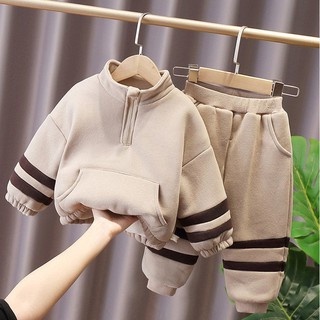 Bộ Nỉ Bông Cho Bé, Bộ Cổ Khóa Túi Cực Ấm Cho Bé từ 8-28kg MINKY BABY