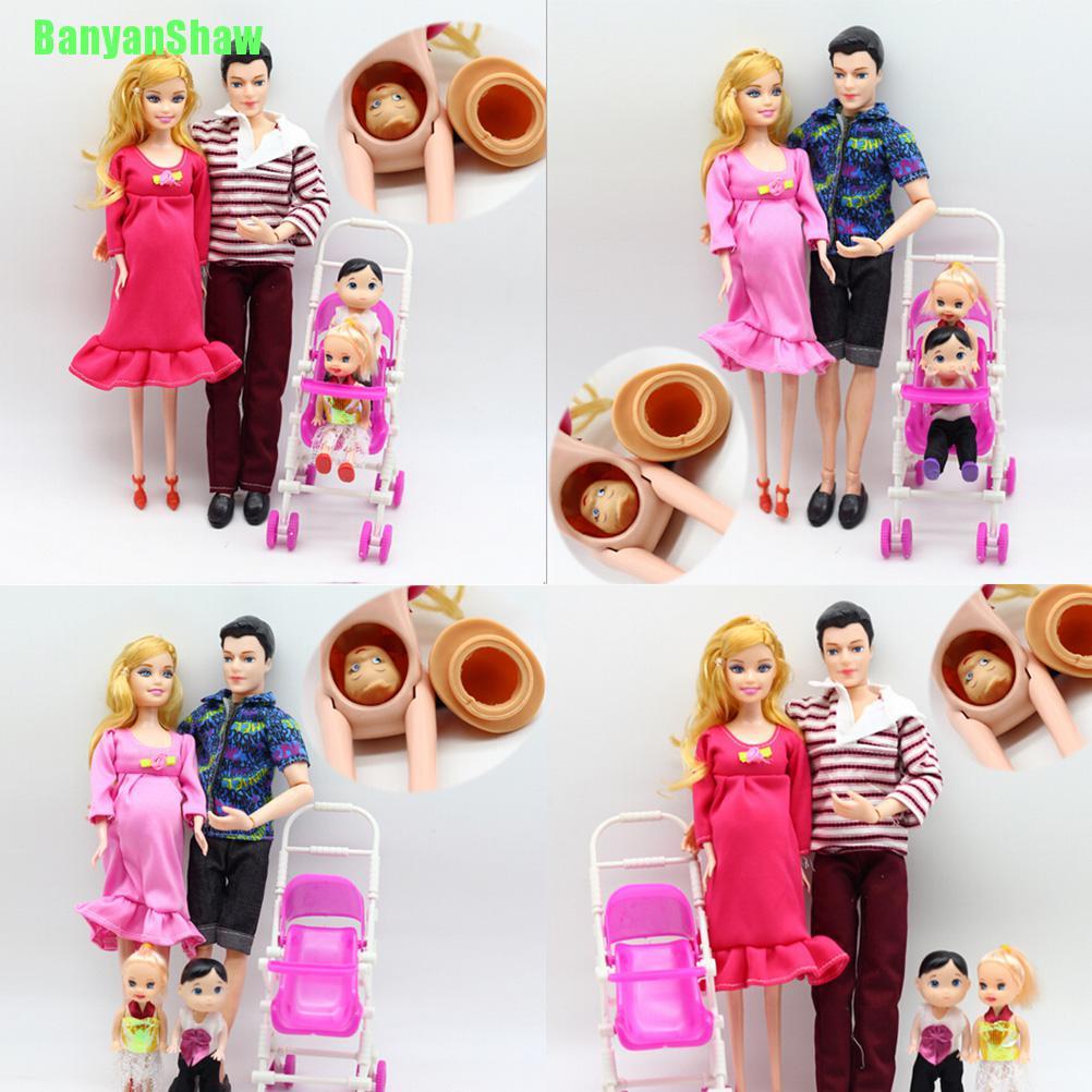 Set 6 Mô Hình Gia Đình Búp Bê Barbie Mang Thai