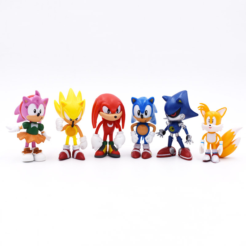 Set 6 Mô Hình Nhân Vật Sonic Trang Trí 7cm