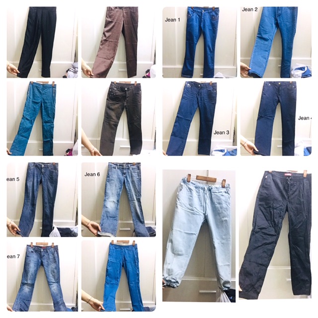 Quần jean dài baggy jogger thun secondhand 2hand si