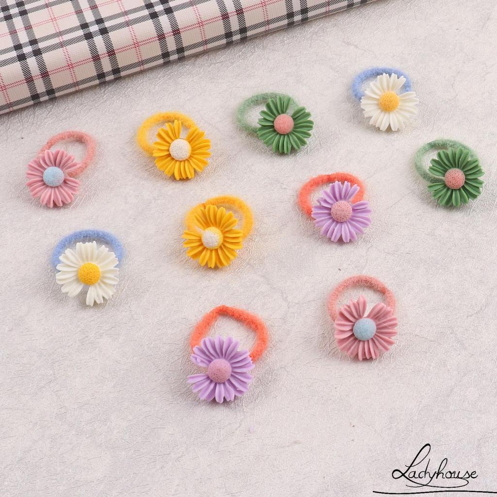 Dây Cột Tóc Co Giãn Trang Trí Hình Hoa Cúc/ Động Vật Hoạt Hình Cho Bé Gái